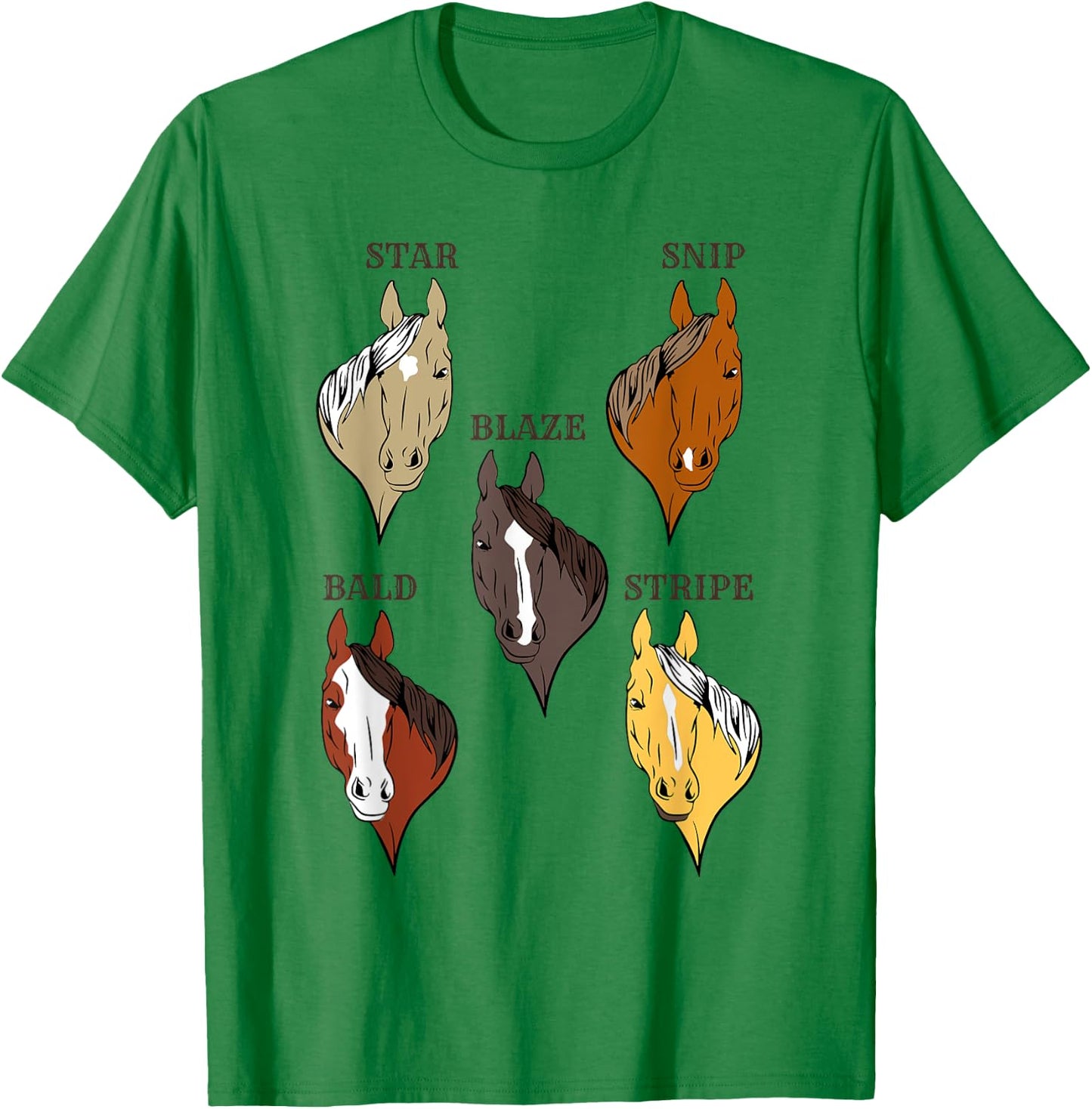 Horse Face Breed Markings T-Shirt - T-Shirt | Irish Green
