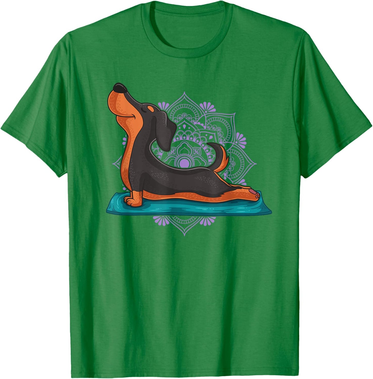 Cute Dachshund Dog Yoga Position Workout Instructor Gift T-Shirt - T-Shirt | Irish Green