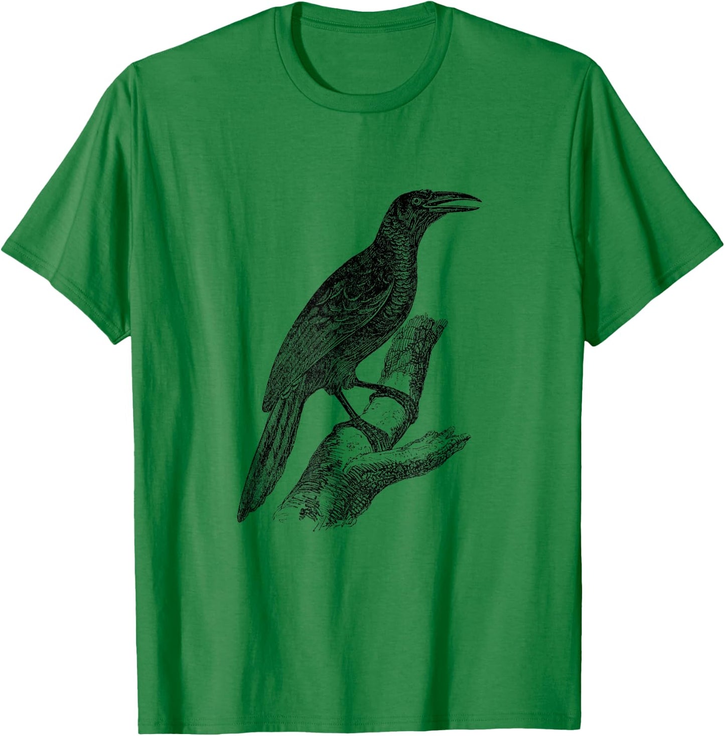 Common Grackle Bird Print T-Shirt - T-Shirt | Irish Green