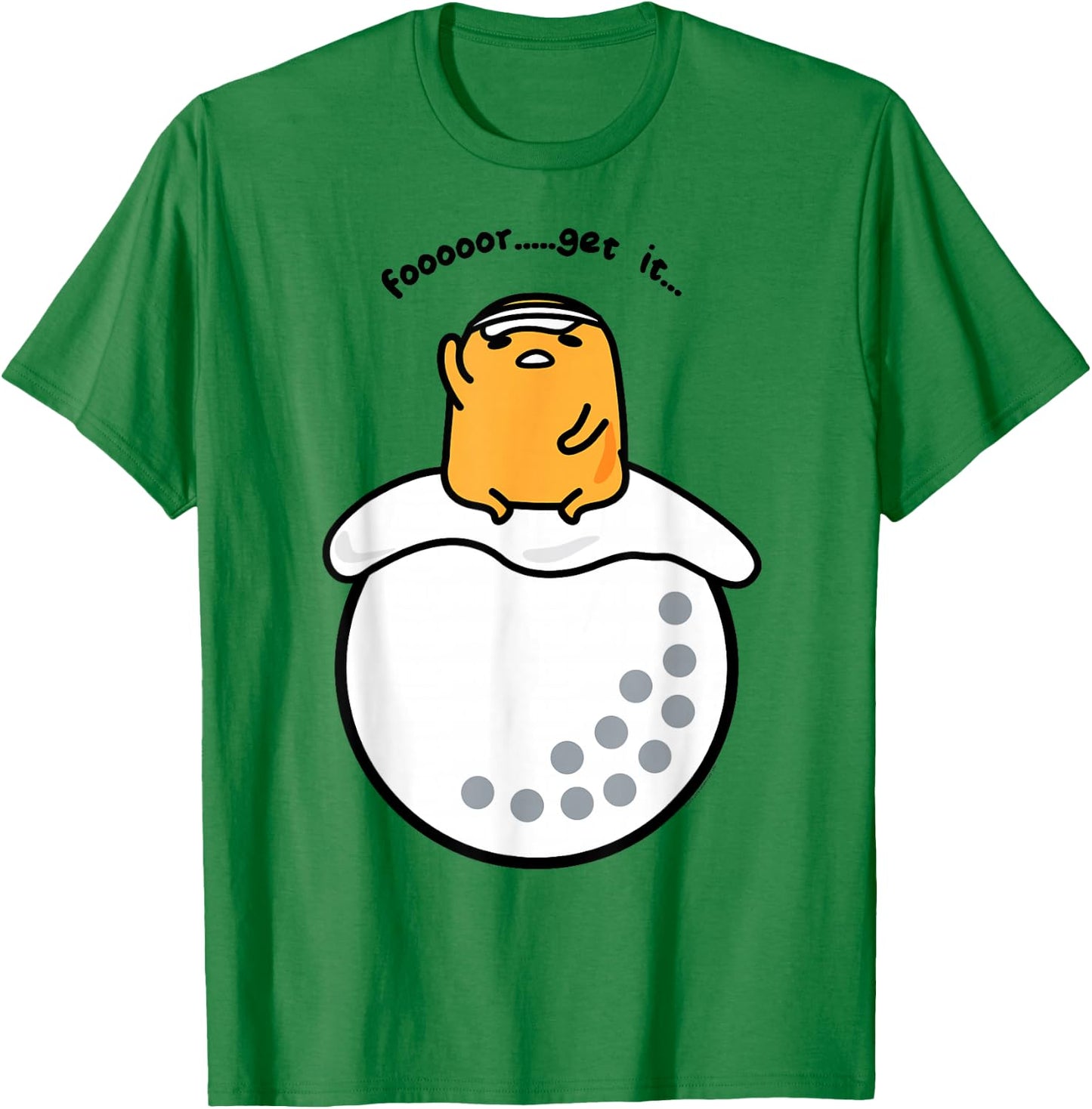 Gudetama Golf Golfer Fore Forget It T-Shirt - T-Shirt | Irish Green