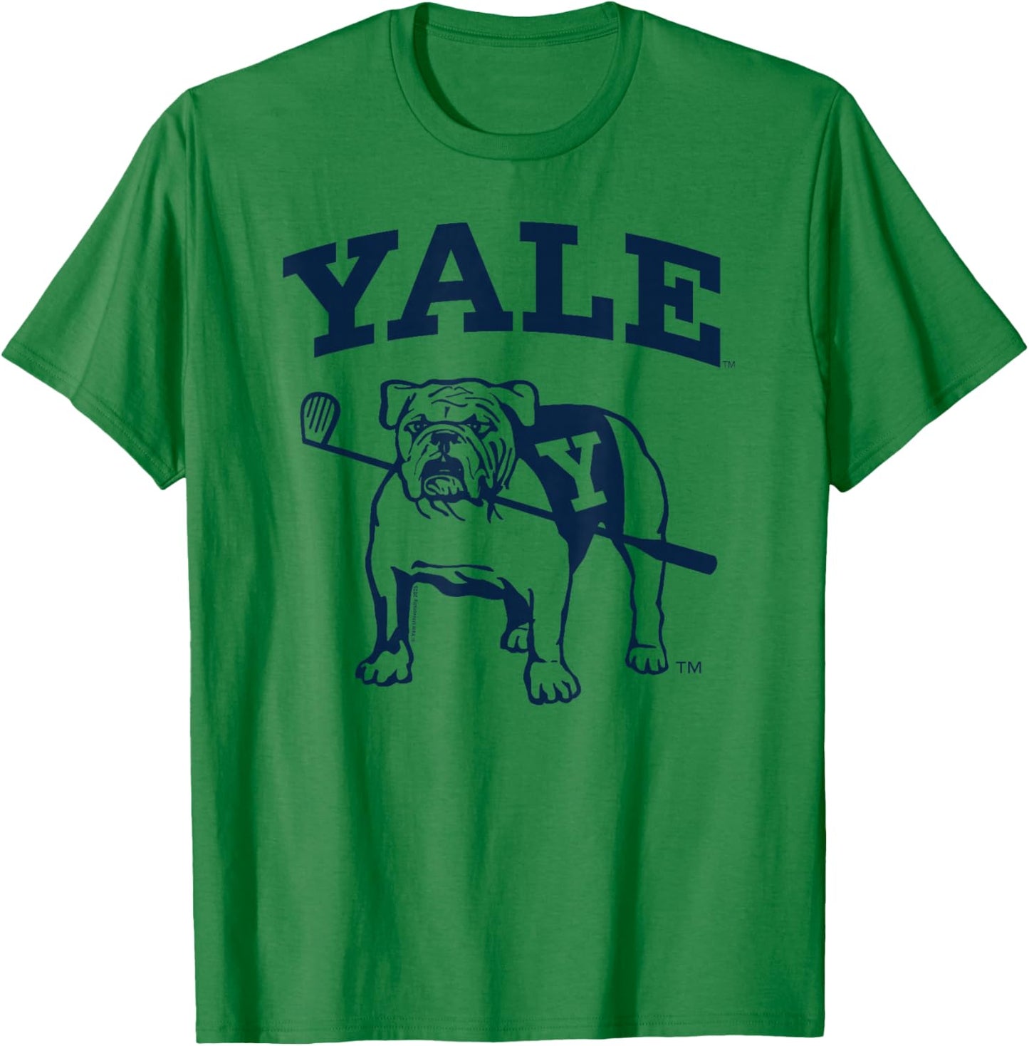 Yale University Line Art Bulldog Handsome Dan Playing Golf T-Shirt - T-Shirt | Irish Green