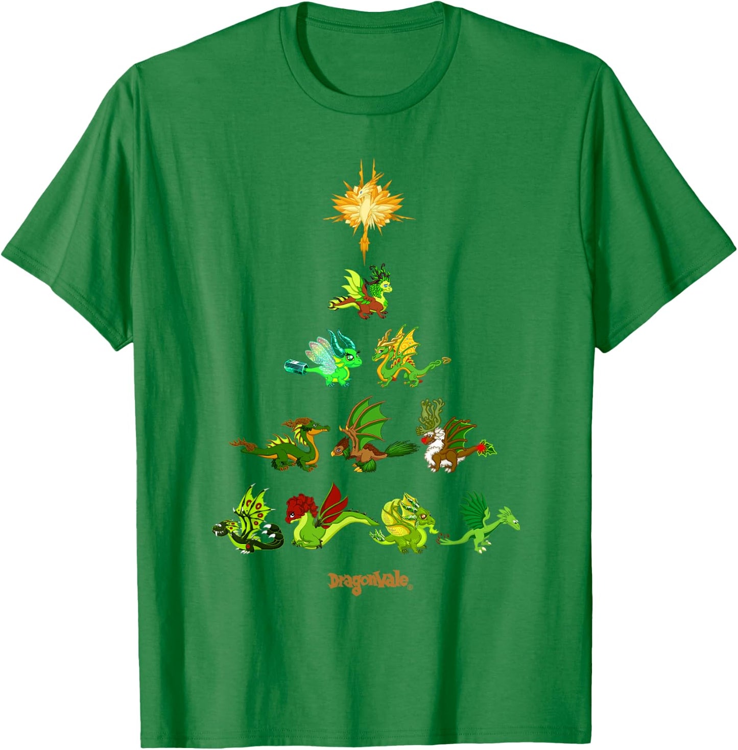 DragonVale: Holiday Dragon Tree T-Shirt - T-Shirt | Irish Green