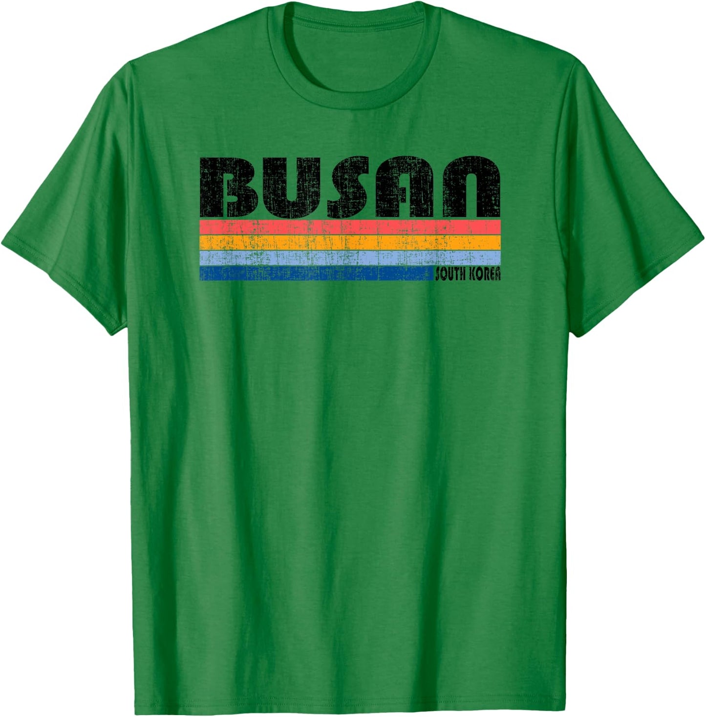 Vintage 70s 80s Style Busan, South Korea T-Shirt - T-Shirt | Irish Green