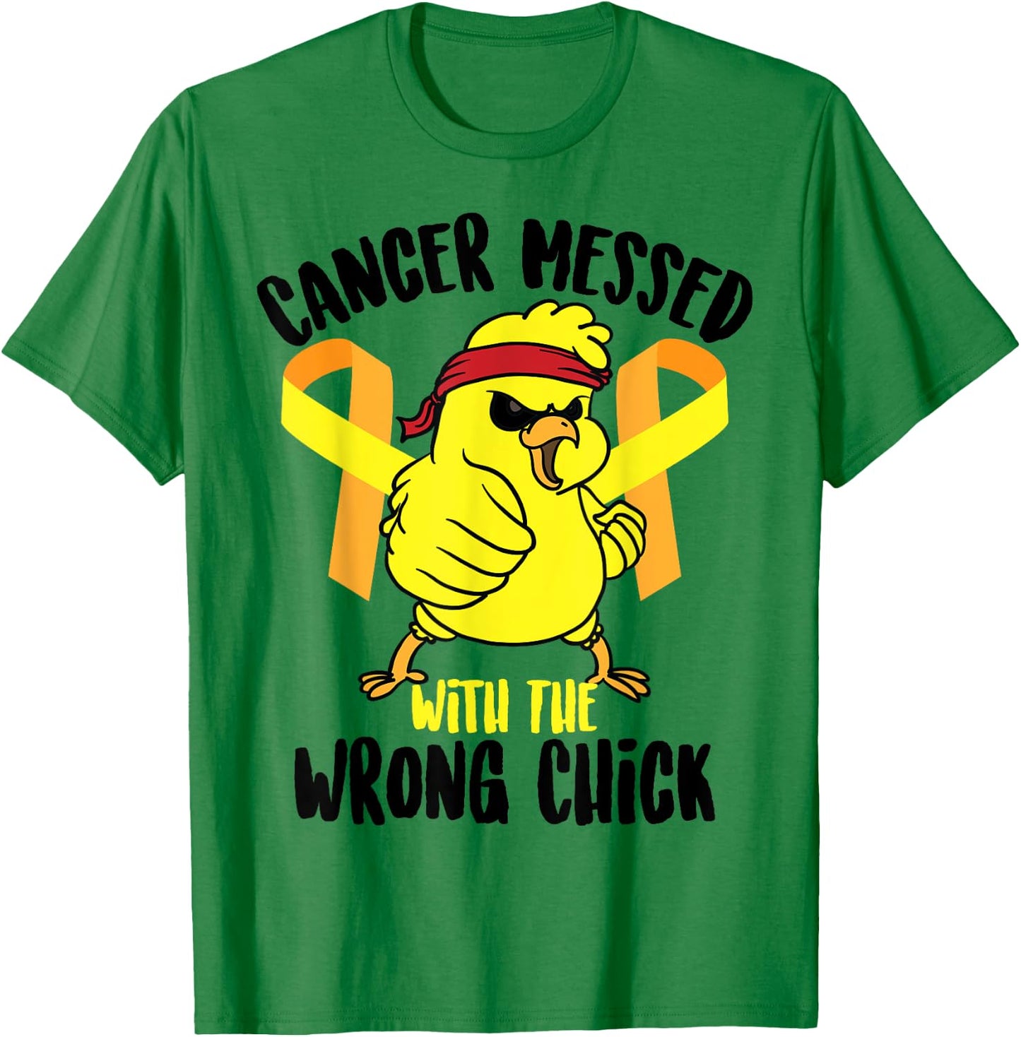 Cancer Messed With The Wrong Chick Survivor Shirt Funny Gift T-Shirt - T-Shirt | Irish Green
