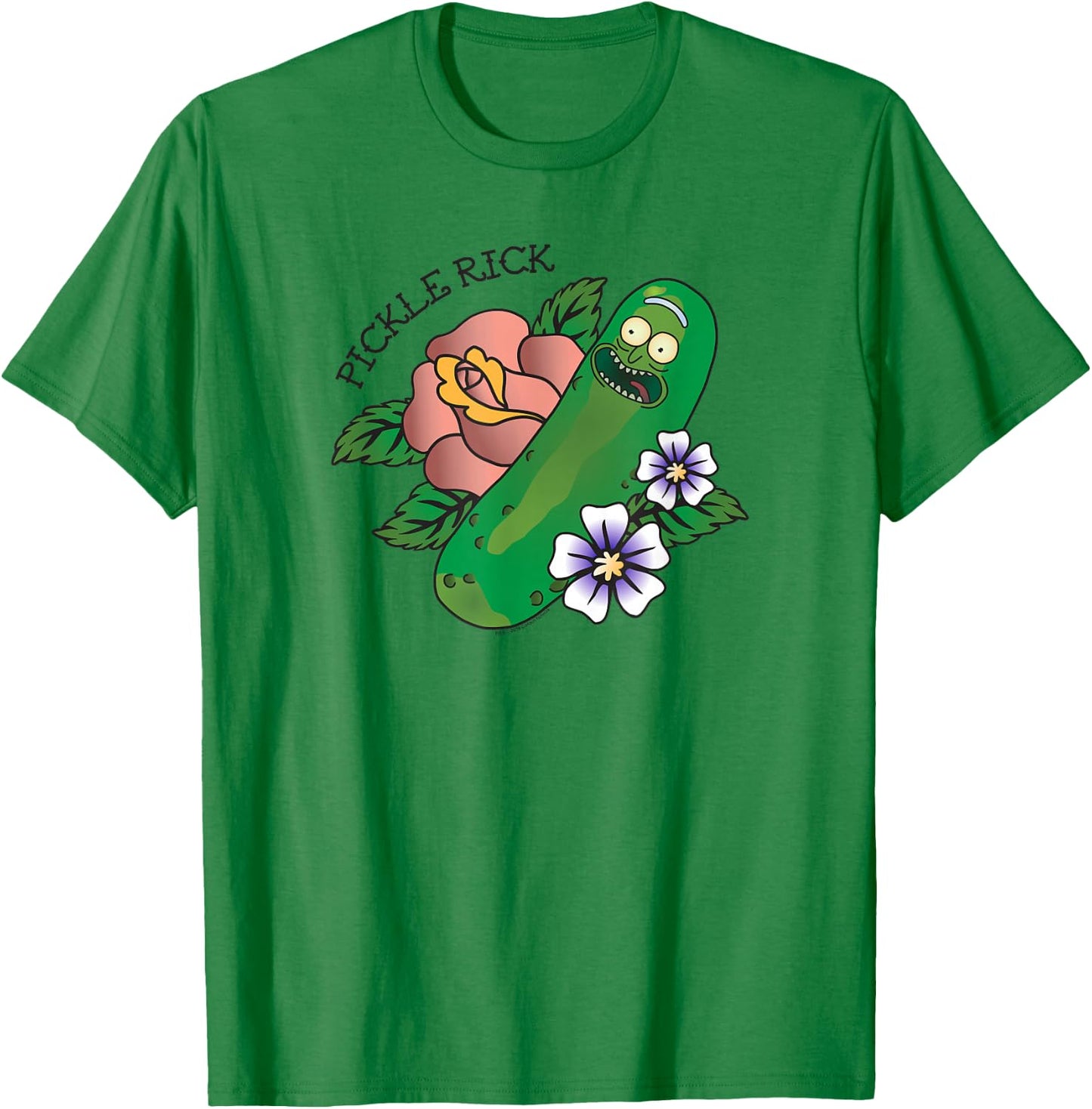 Rick and Morty Pickle Rick Tattoo T-Shirt - T-Shirt | Irish Green