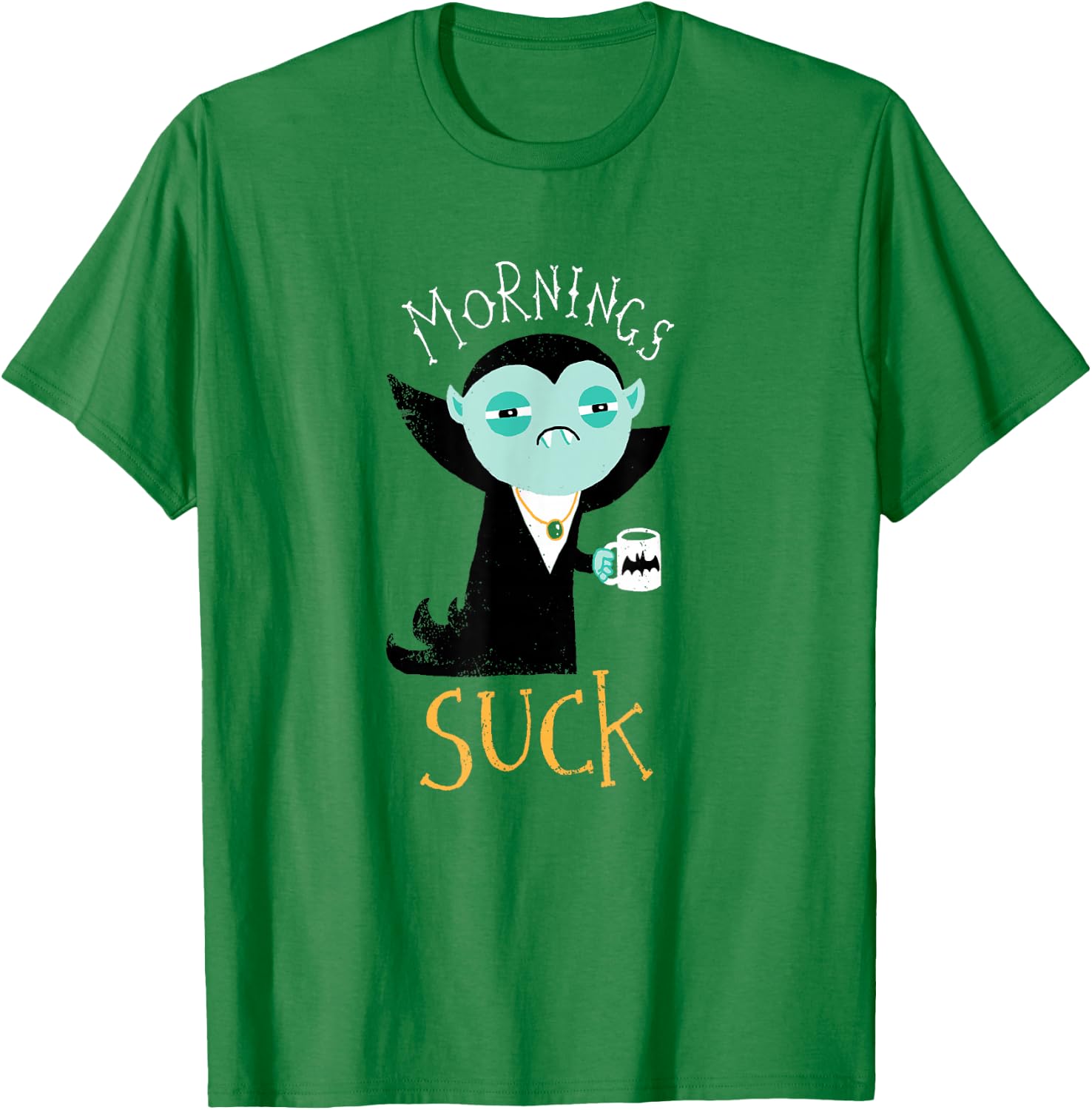 Mornings Suck - Cute Vampire DM T-Shirt - T-Shirt | Irish Green