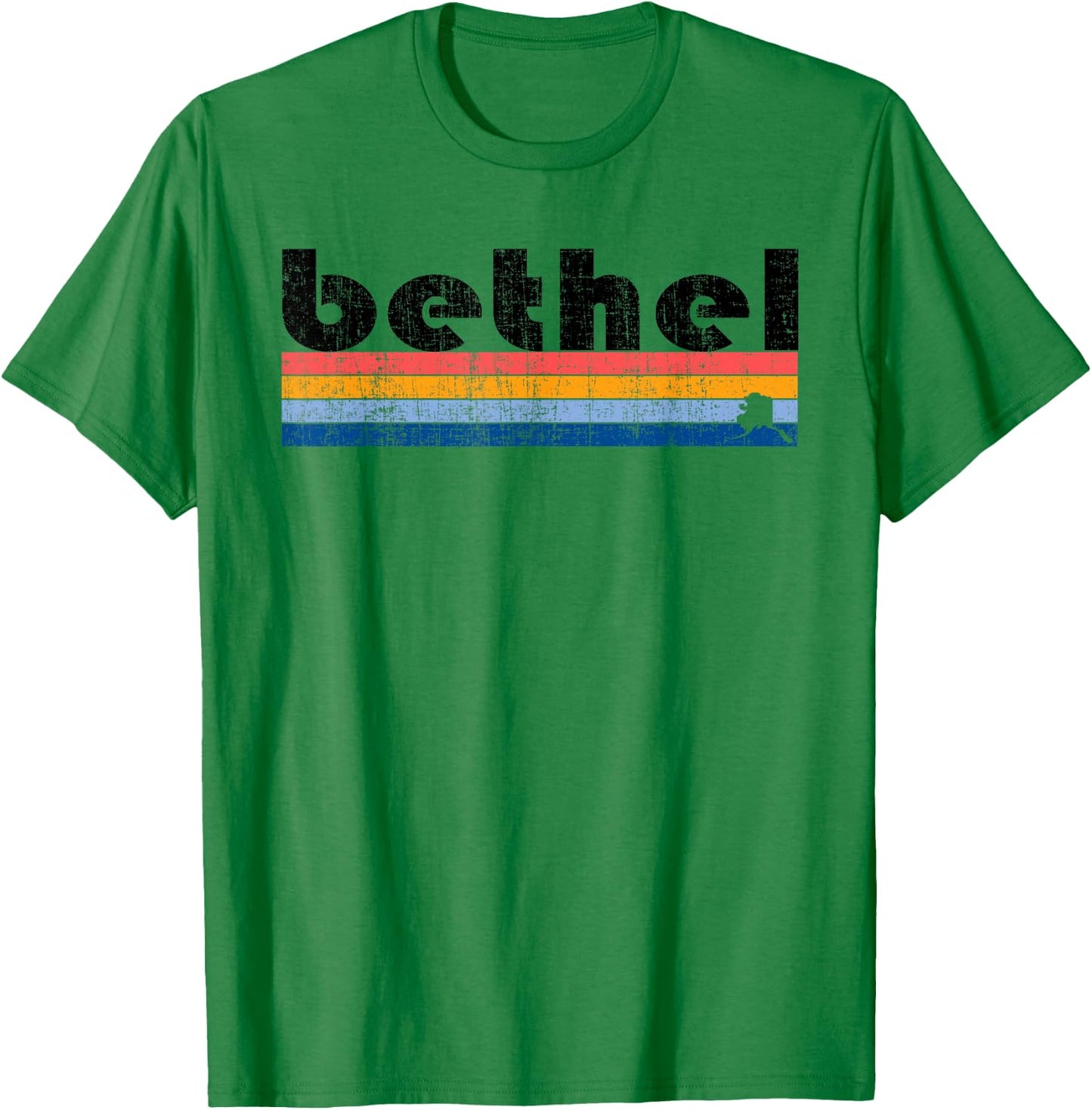 Vintage 80s Style Bethel AK T-Shirt - T-Shirt | Irish Green