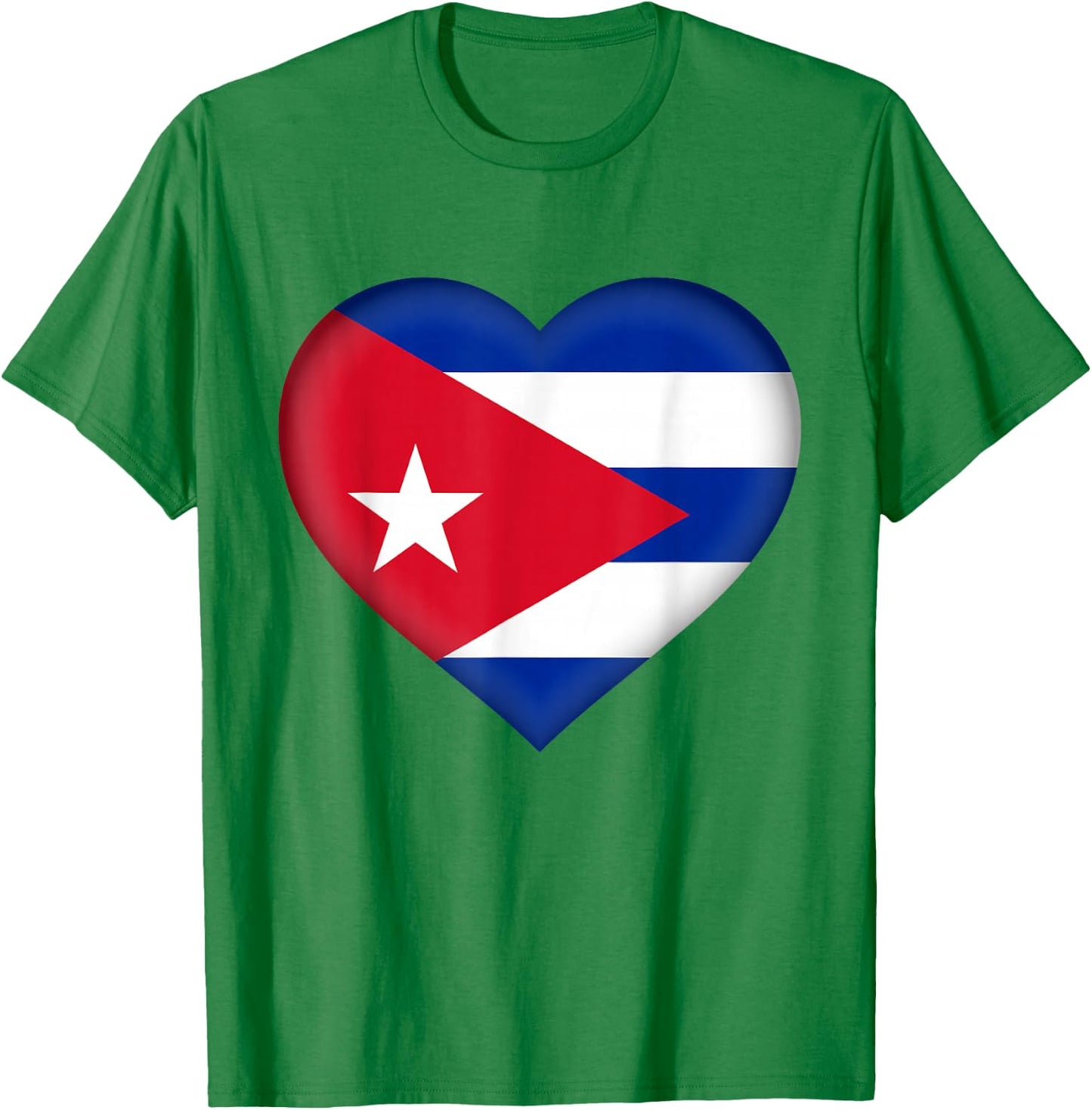 National Pride Country Roots Retro Gift | I Love Cuba | Cuban Flag Heart Outfit - Adults - White - Short Sleeve - Small - Classic Fit - Cotton - Machine Wash T-Shirt - T-Shirt | Irish Green
