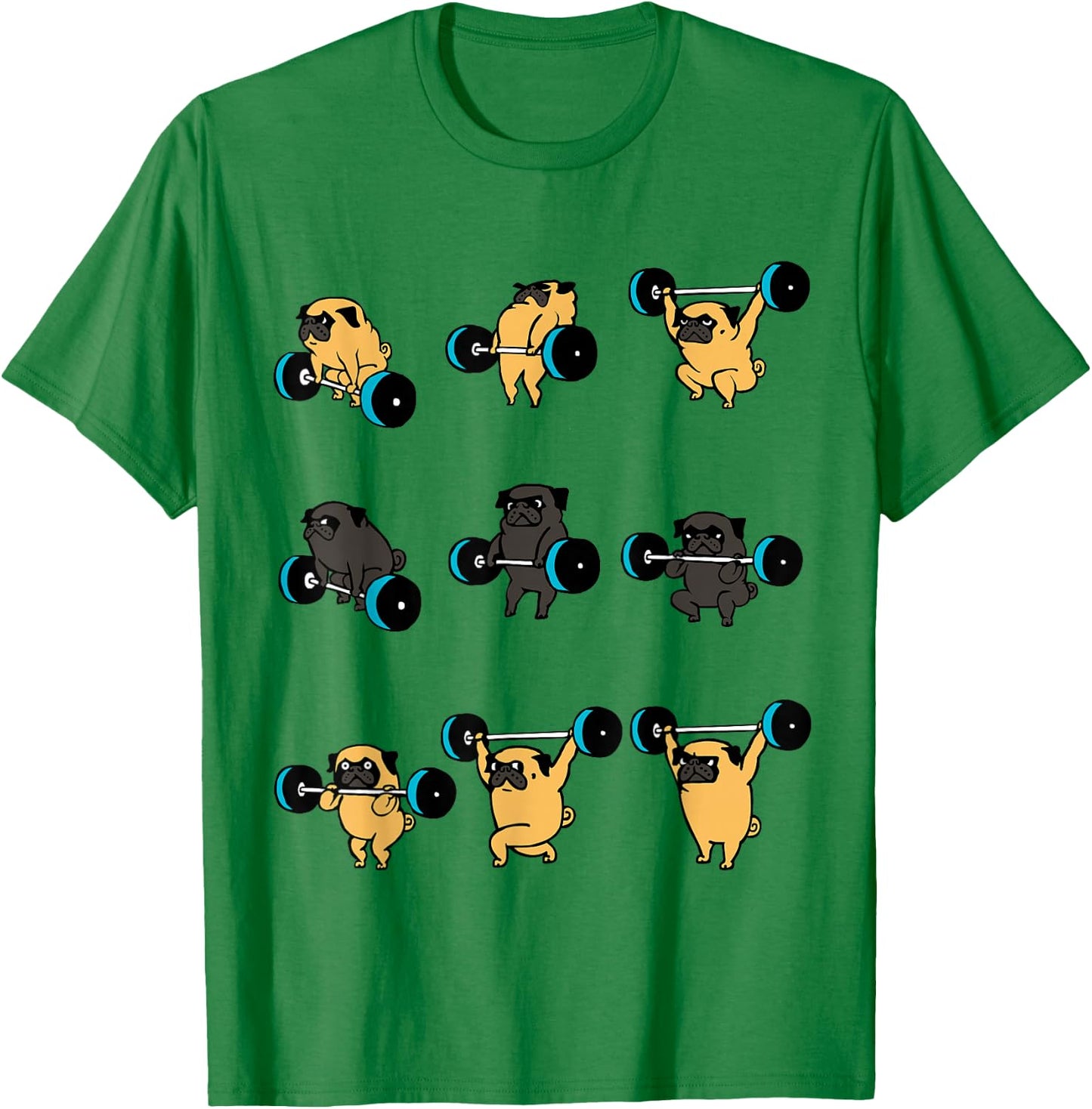 Lifting Pug Gym T- shirt by Huebucket T-Shirt - T-Shirt | Irish Green