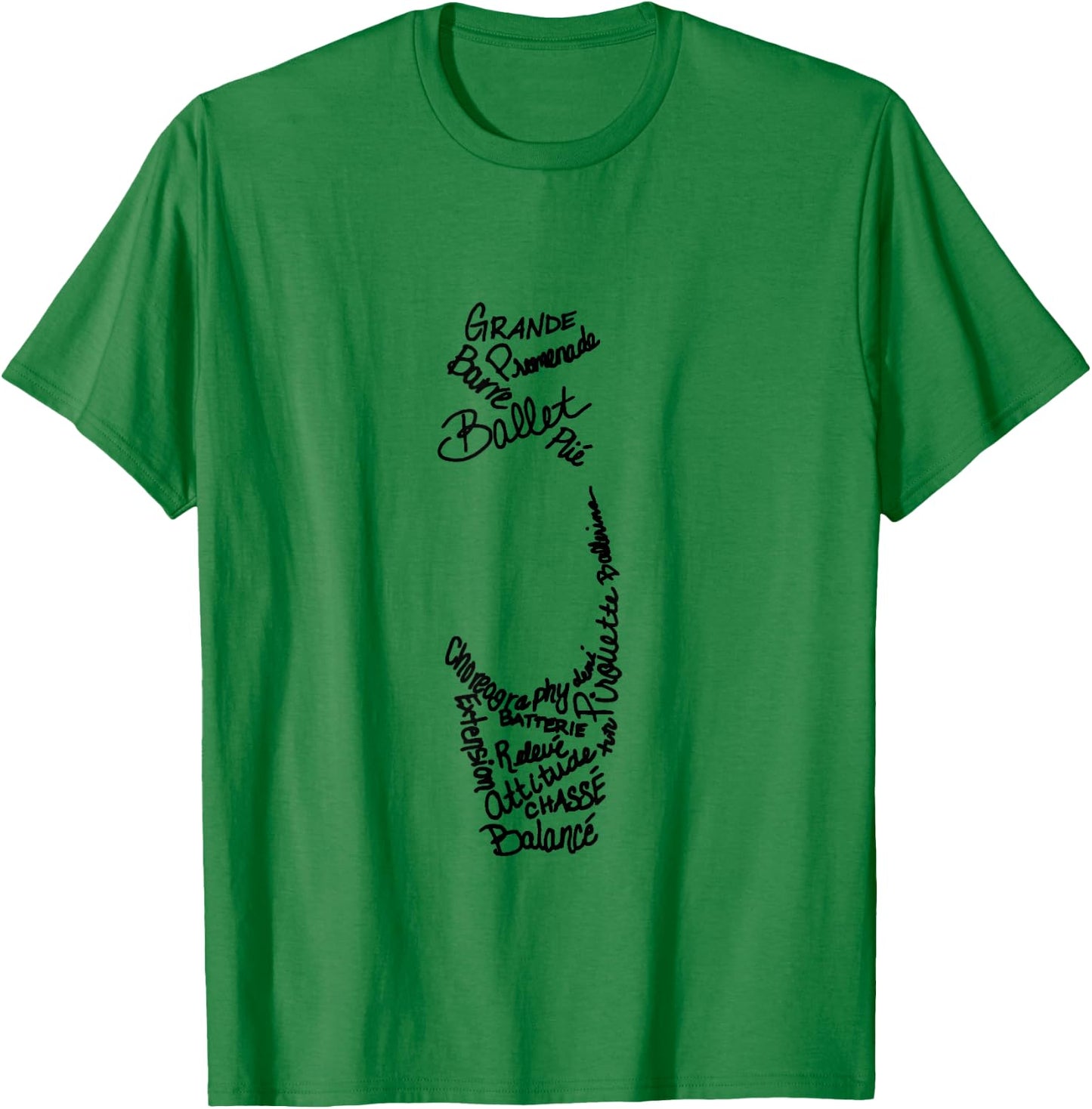 Ballet Pointe Shoe Terms Words T-Shirt - T-Shirt | Irish Green