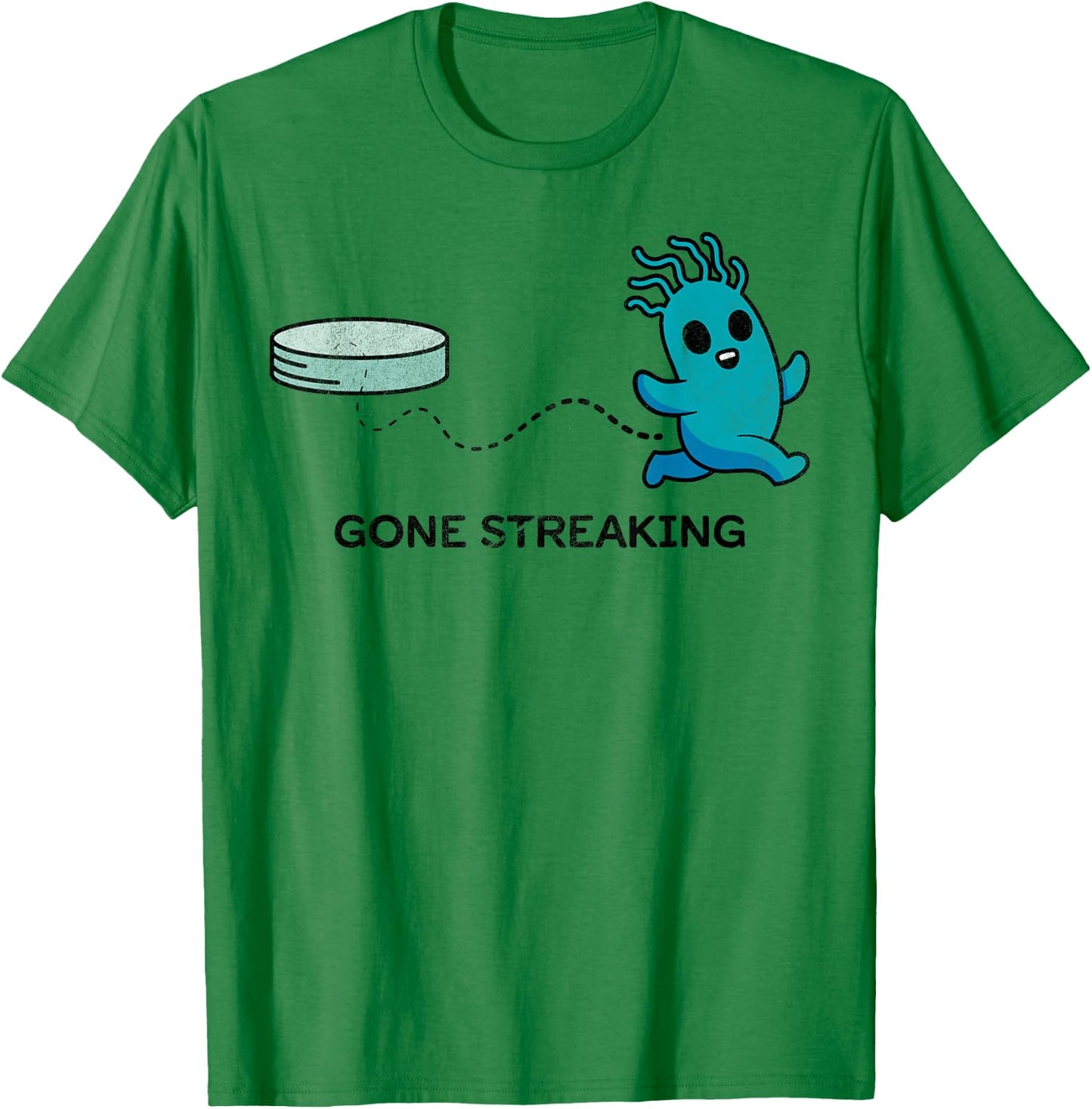 Funny Science Cute Microbiology Bacteria Apparel Adult Blue Short Sleeve Classic Fit Small T-Shirt - T-Shirt | Irish Green