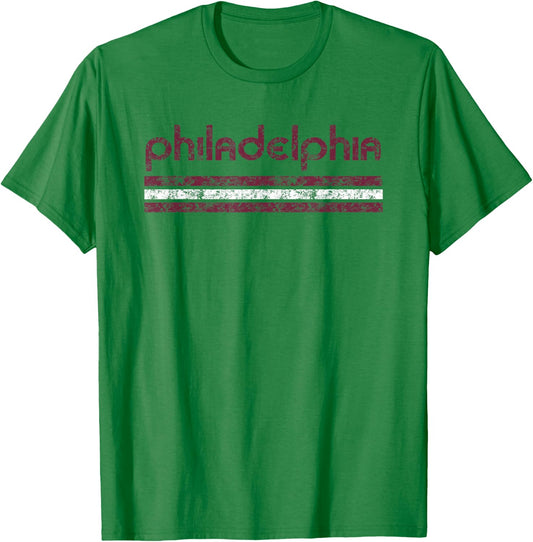 Philadelphia Pennsylvania Retro Vintage Throwback T-Shirt - T-Shirt | Irish Green