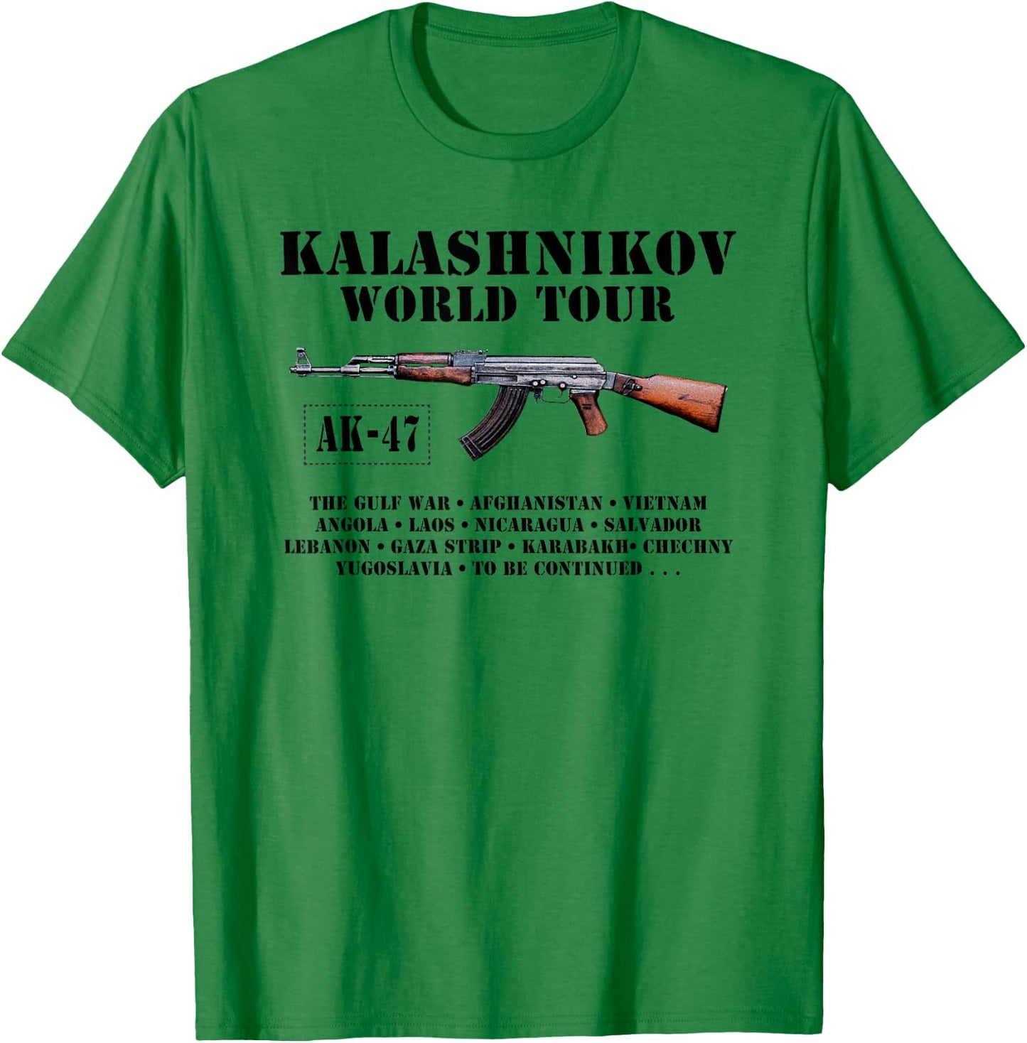AK-47 Kalashnikov World Tour T Shirt T-Shirt - T-Shirt | Irish Green