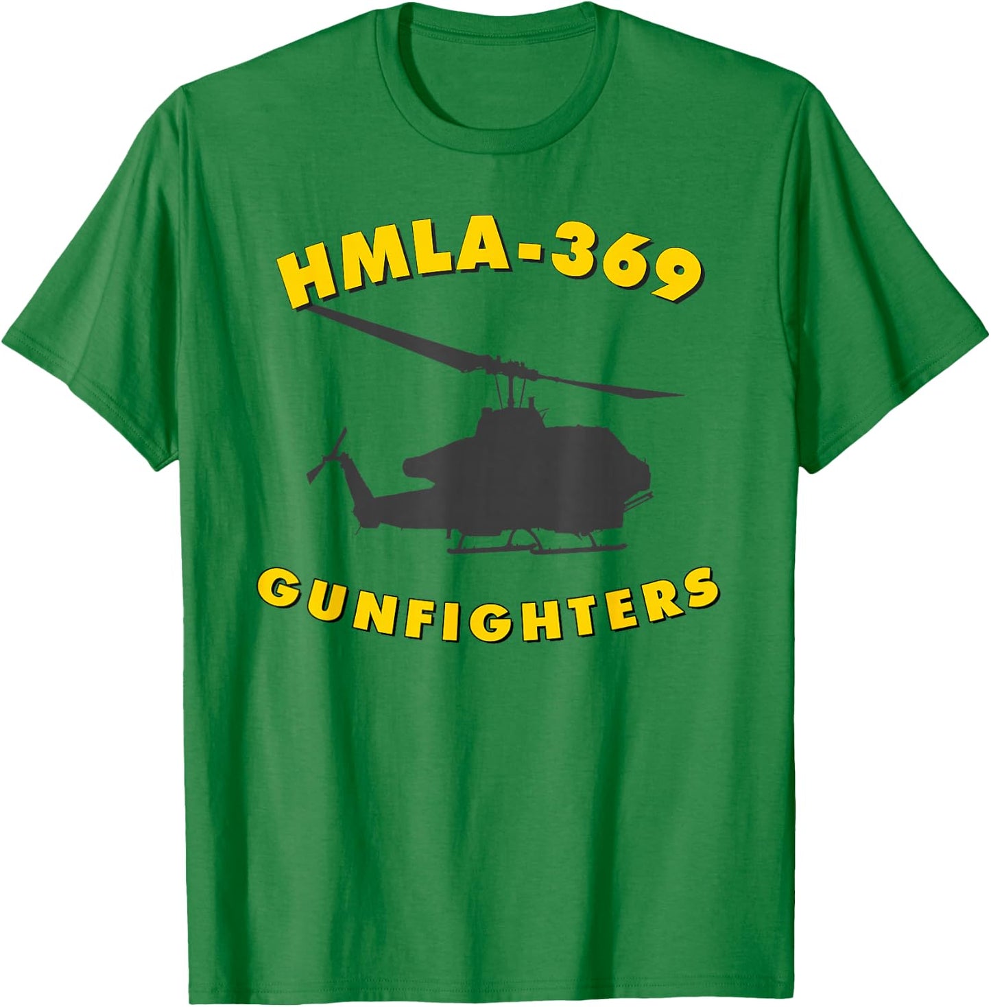 HMLA-369 Gunfighters Helicopter Attack Squadron AH-1W T-Shirt - T-Shirt | Irish Green