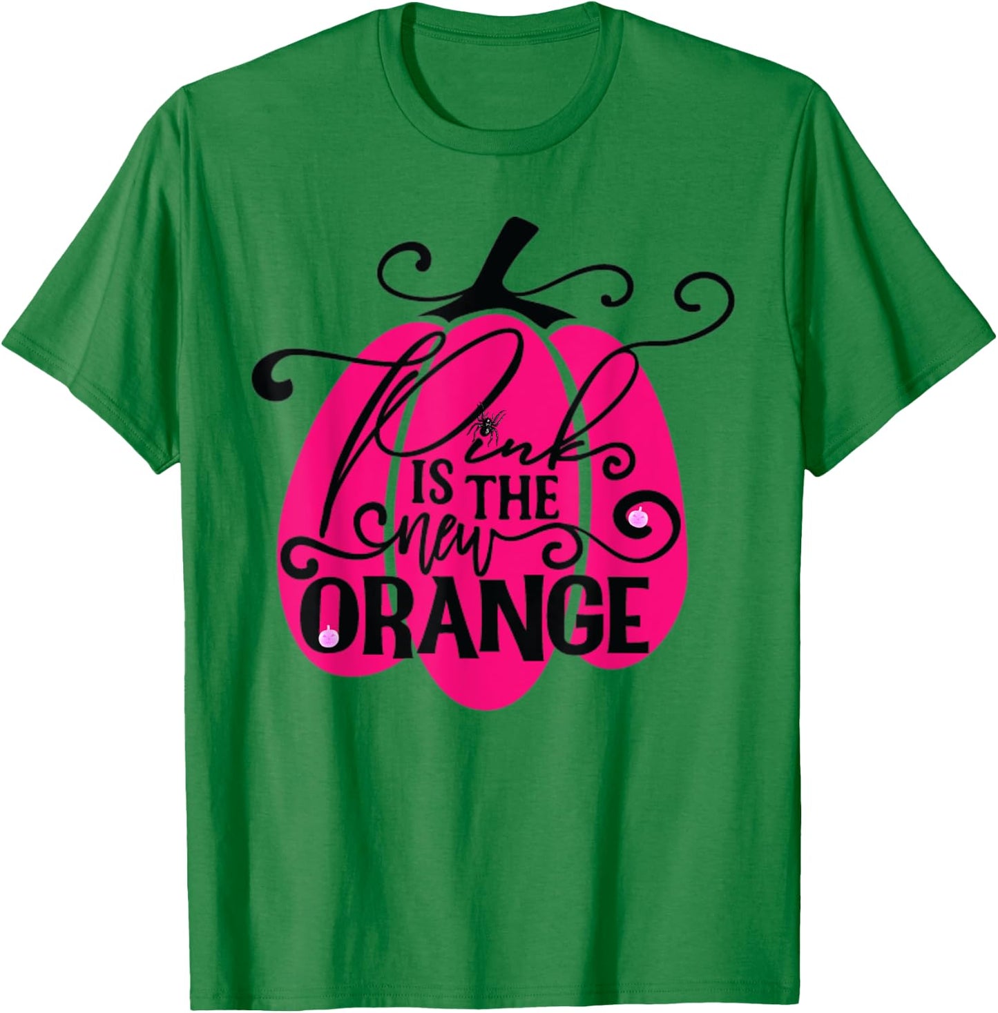 Pink Is The New Orange Pumpkin Breast Cancer Halloween T-Shirt - T-Shirt | Irish Green