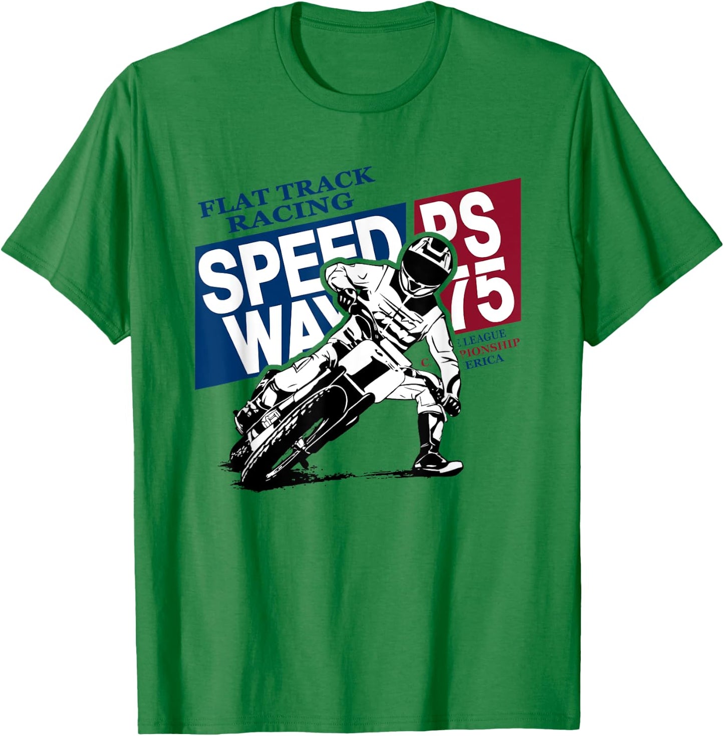 American Flat Track Racer Motorcycle Speedway T-Shirt - T-Shirt | Irish Green