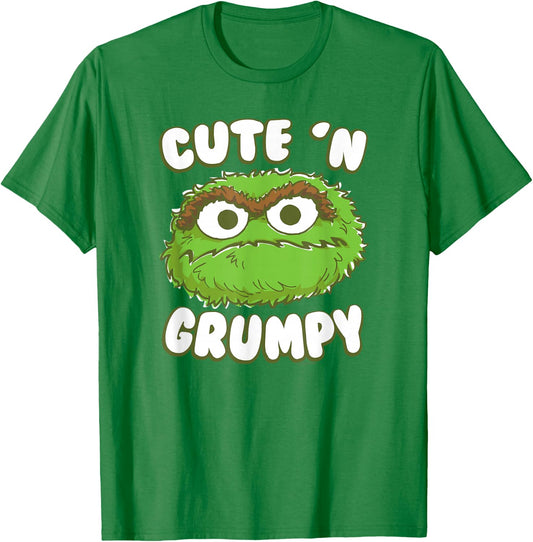 Sesame Street Oscar The Grouch Cute 'n' Grumpy T-Shirt - T-Shirt | Irish Green