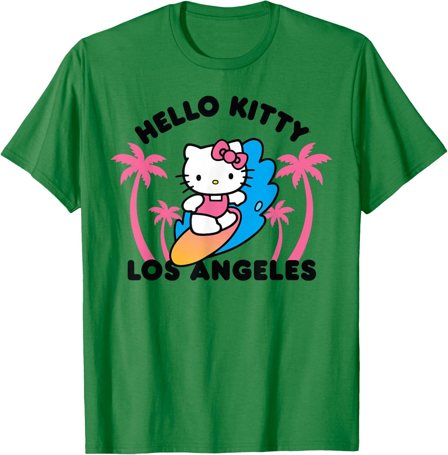 Hello Kitty Los Angeles Surfing T-Shirt - T-Shirt | Irish Green