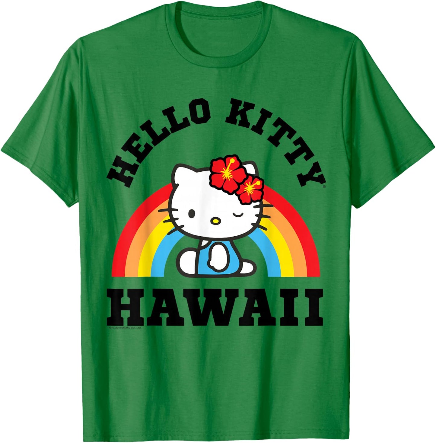 Hello Kitty Hawaii Rainbow Shirt T-Shirt - T-Shirt | Irish Green