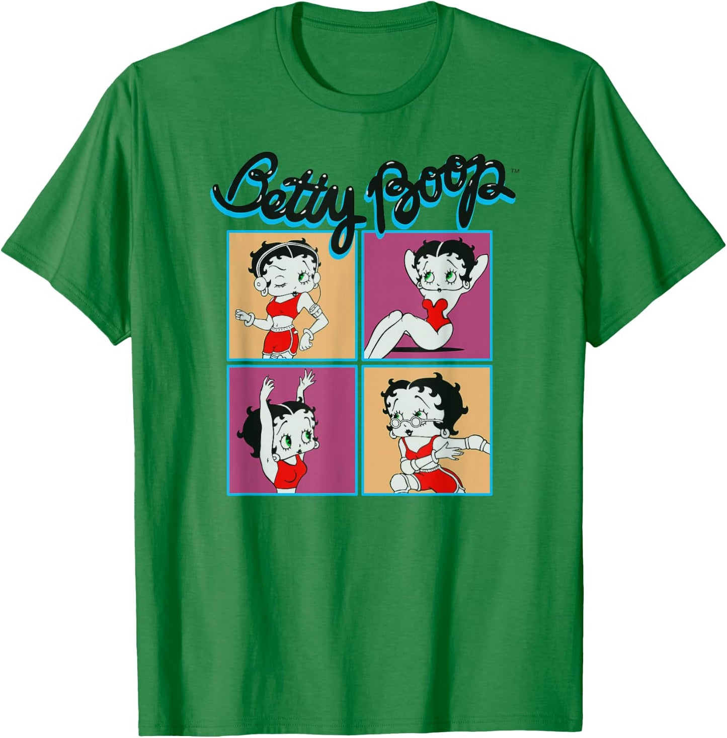 Betty Boop Workout Pose Collage T-Shirt - T-Shirt | Irish Green