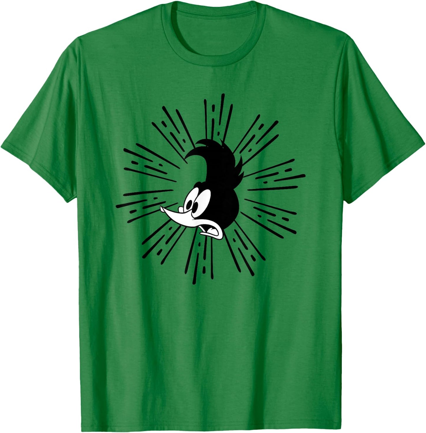 Woody Woodpecker Panic in Black T-Shirt - T-Shirt | Irish Green