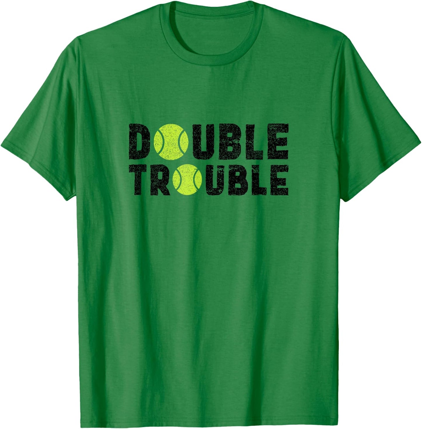 Double Trouble - Doubles Players - Funny Tennis Shirt T-Shirt - T-Shirt | Irish Green