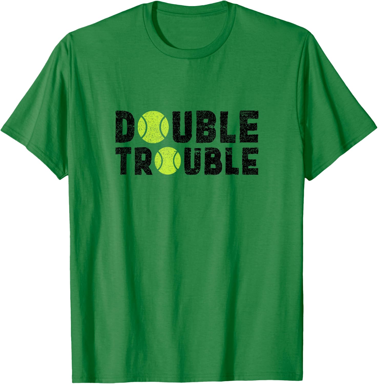 Double Trouble - Doubles Players - Funny Tennis Shirt T-Shirt - T-Shirt | Irish Green