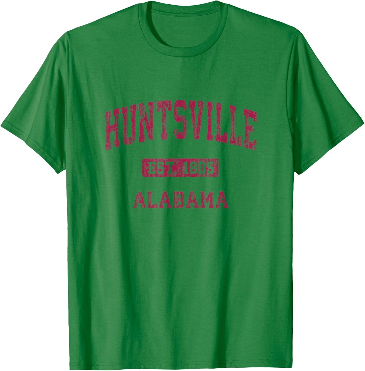 Huntsville Alabama AL Vintage Athletic Sports Design T-Shirt - T-Shirt | Irish Green