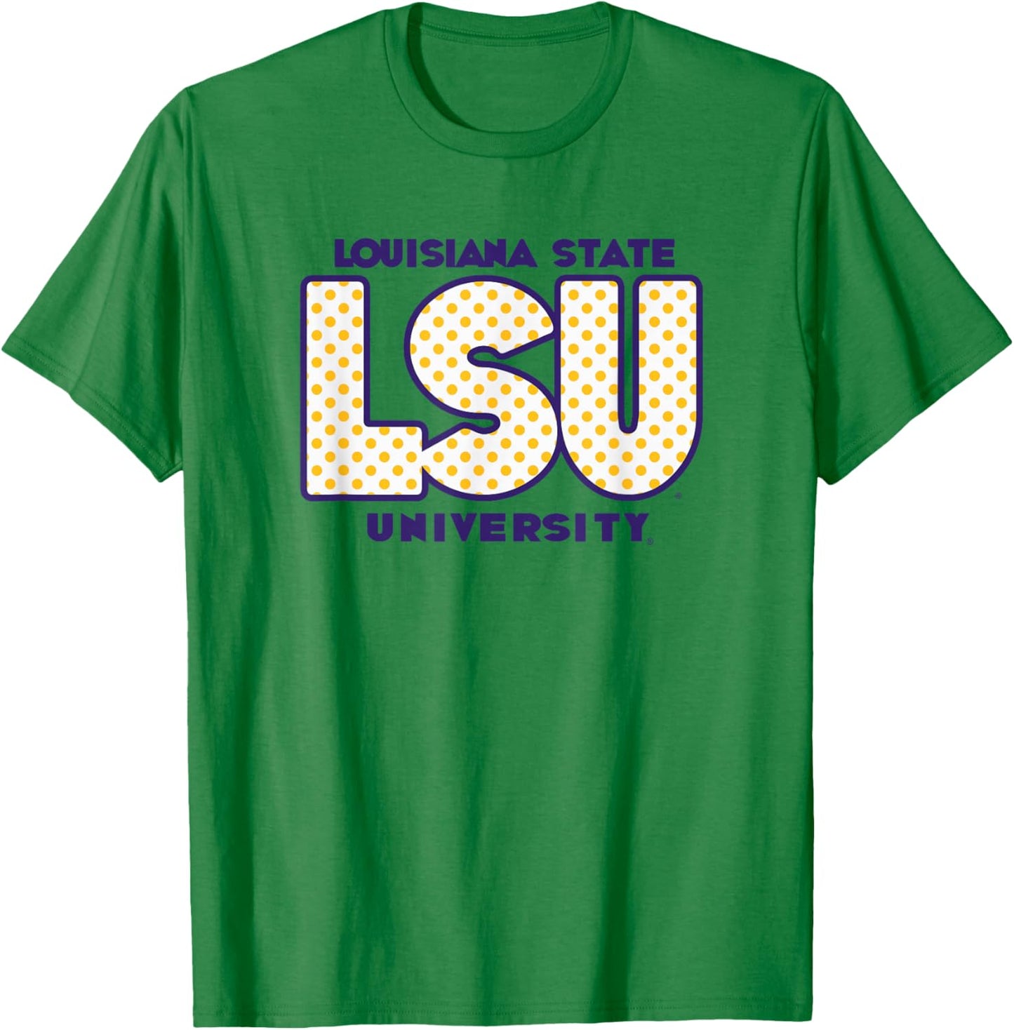 LSU Tigers Polka Dots Gray Officially Licensed T-Shirt - T-Shirt | Irish Green