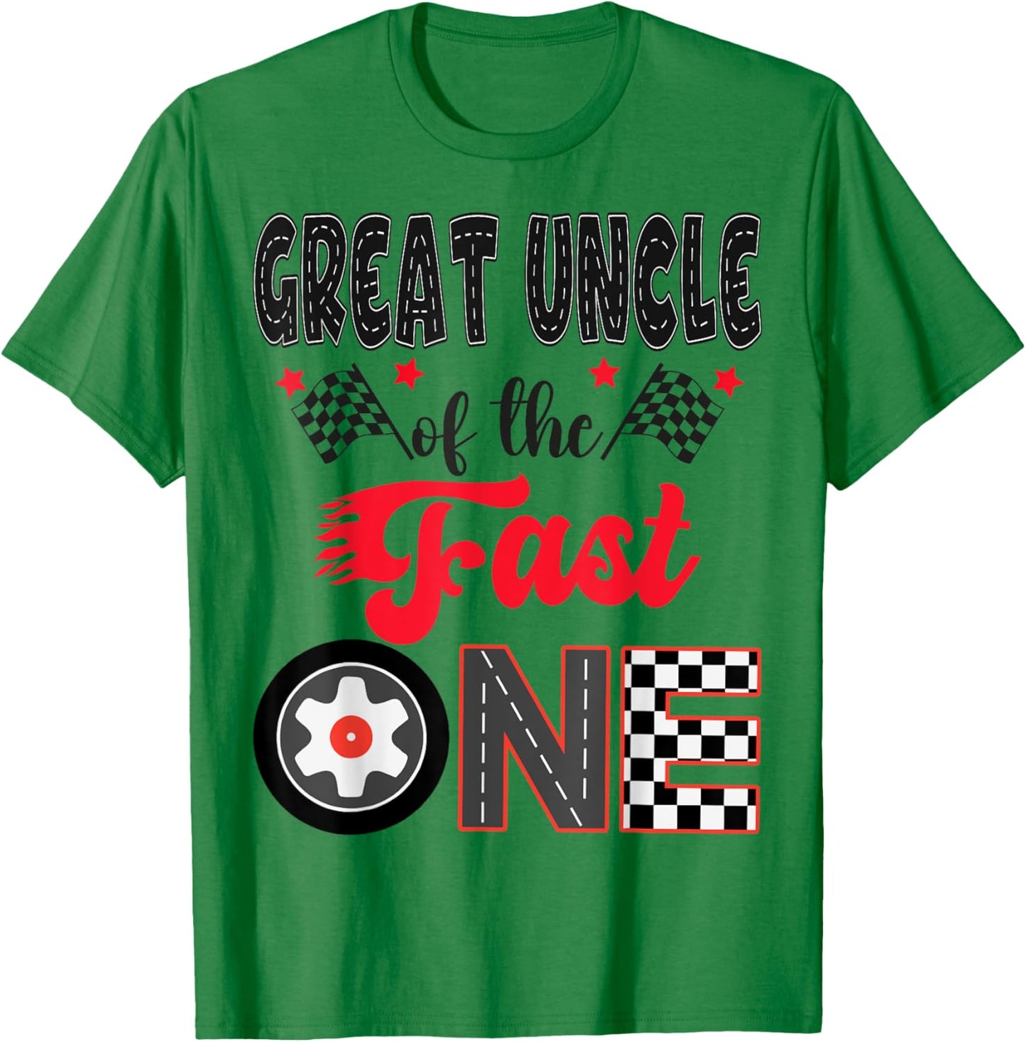 Great Uncle Of The Fast One Car Racing Dad 1St Birthday Boy T-Shirt - T-Shirt | Irish Green