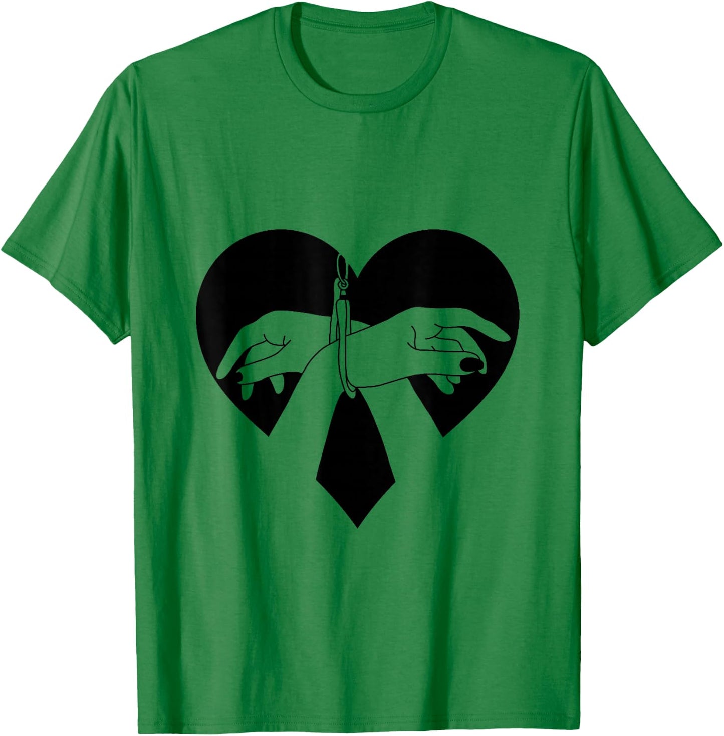 Hand Cuffed BDSM Bondage Heart T-Shirt - T-Shirt | Irish Green