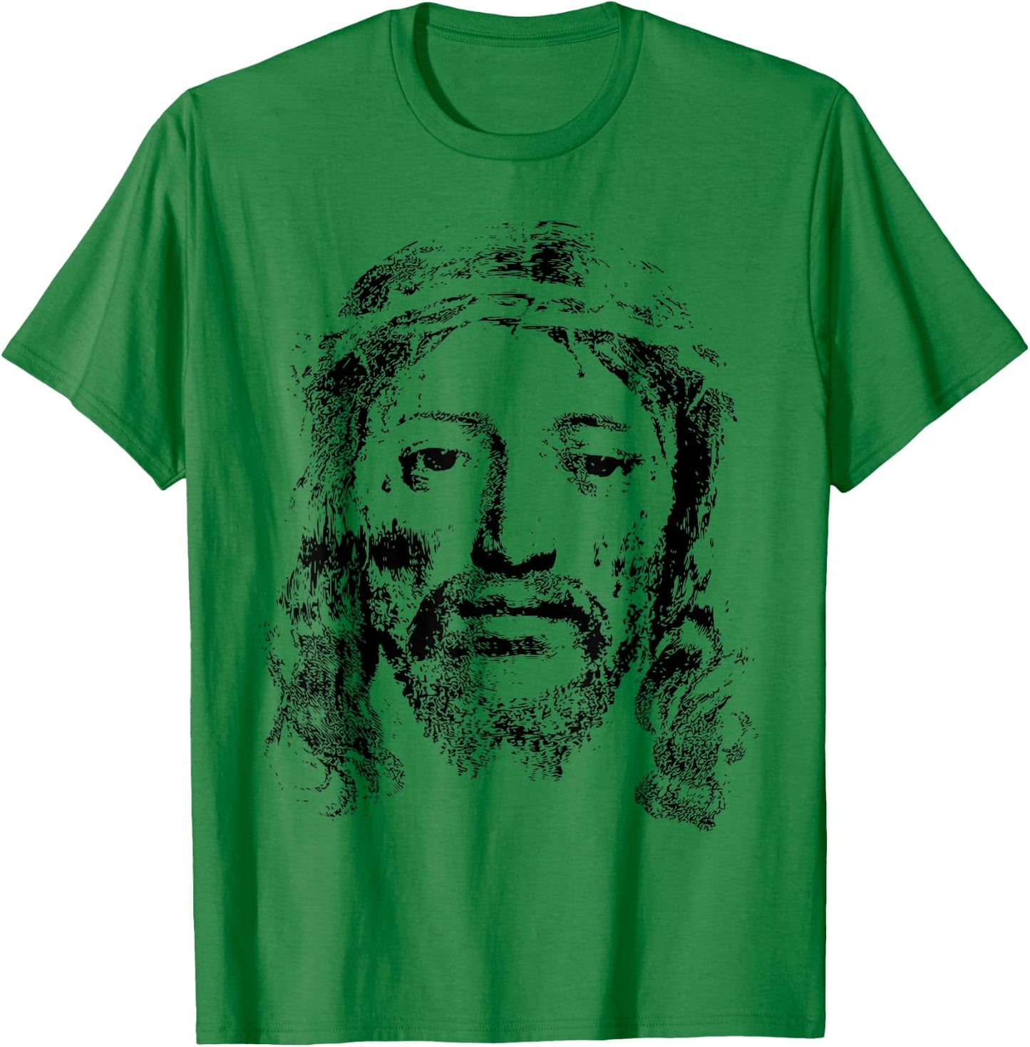 Jesus Christ Face Christian Church Group T-Shirt - T-Shirt | Irish Green