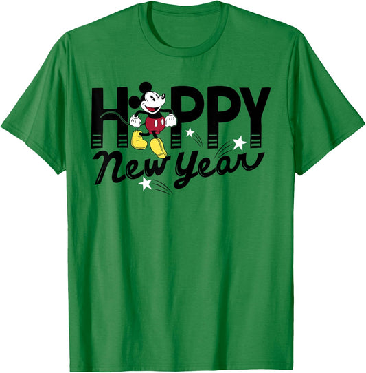 Disney Mickey Mouse Happy New Year T-Shirt - T-Shirt | Irish Green