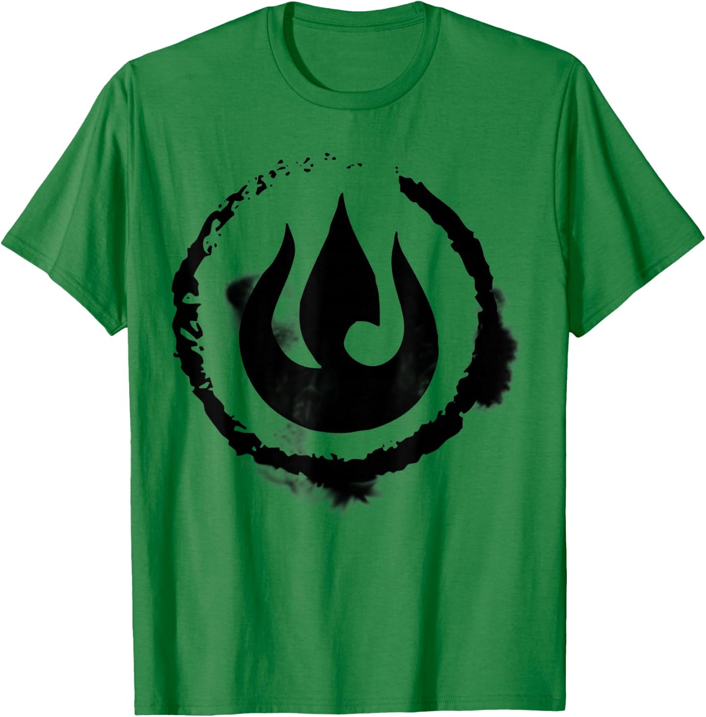 The Legend of Korra Fire Nation Symbol Sketch T-Shirt - T-Shirt | Irish Green