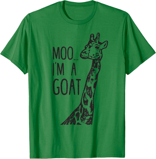 Funny Shirt Giraffe Moo I'm A Goat Farm Zoo Animal T-Shirt - T-Shirt | Irish Green