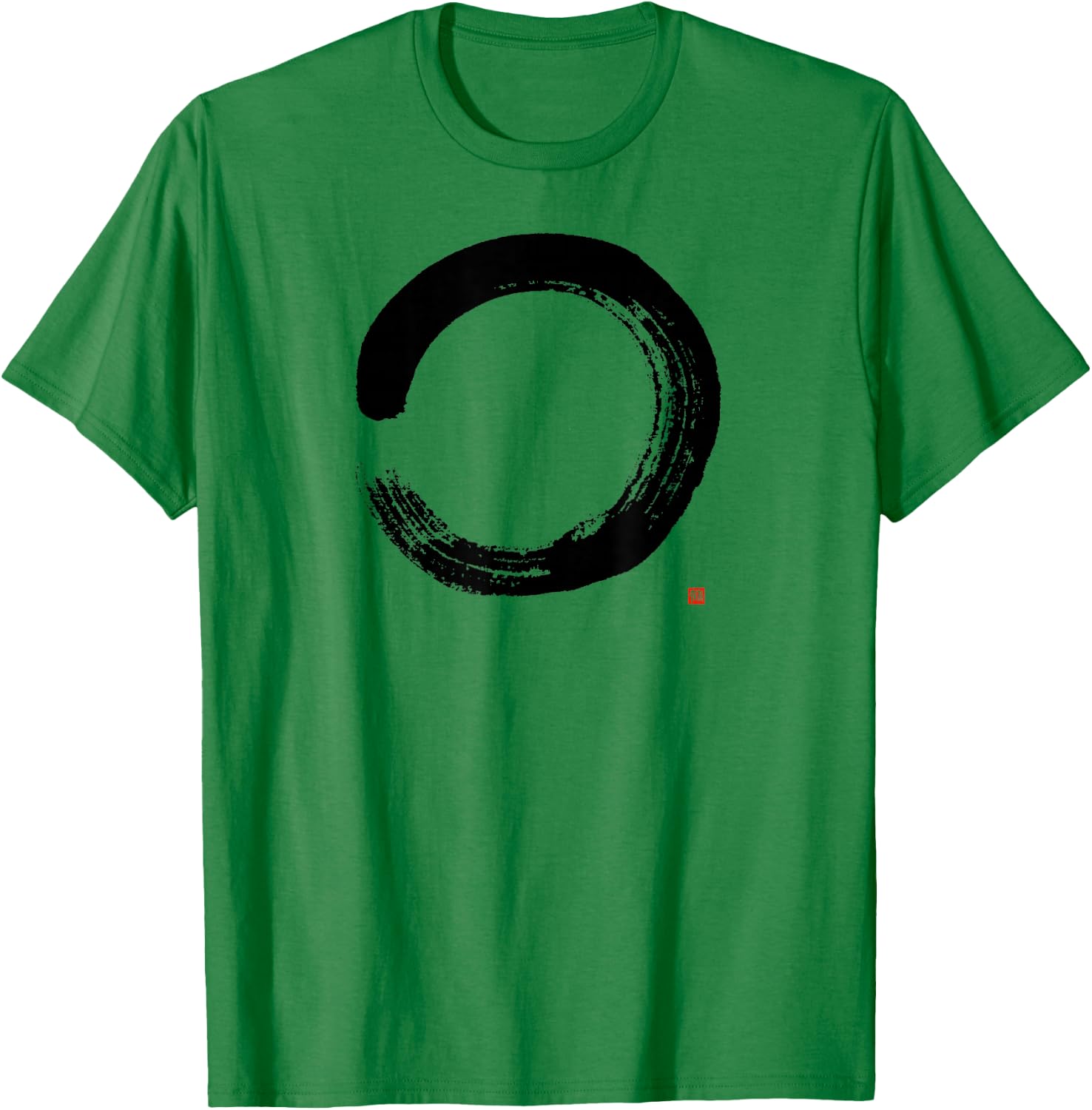 Zen Enso : Artistic Japanese Enso Circle Painting T-Shirt - T-Shirt | Irish Green