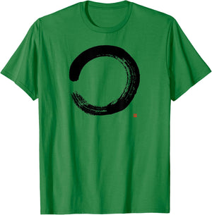 Zen Enso : Artistic Japanese Enso Circle Painting T-Shirt - T-Shirt | Irish Green