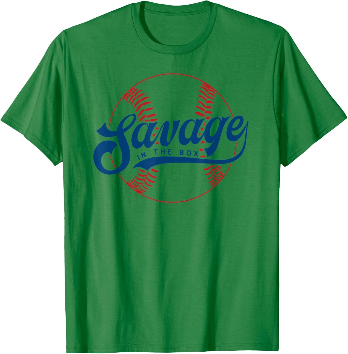Savage in the Box Funny Baseball Saying T-Shirt - T-Shirt | Irish Green