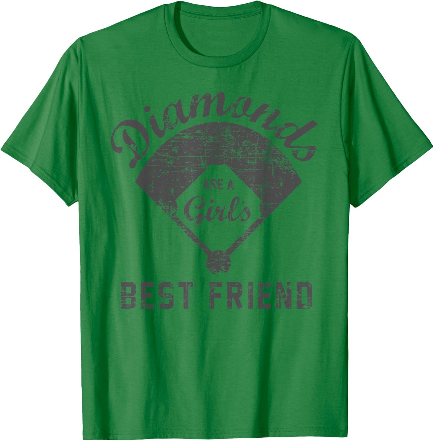 Diamonds are a Girl's Best Friend Shirt Softball Mom Gift T-Shirt - T-Shirt | Irish Green