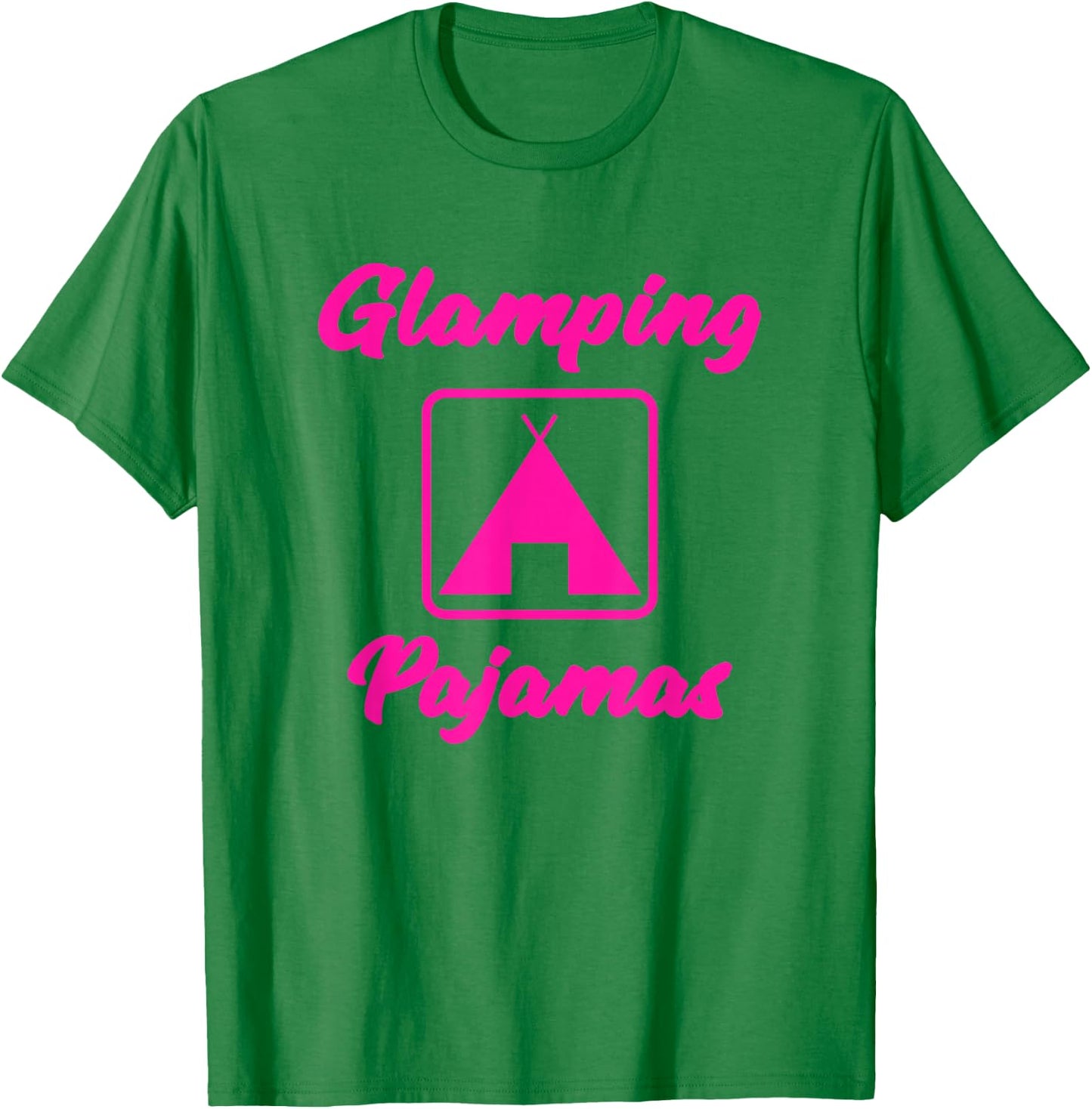 Women Camping Pajamas Shirt Happy Camper Pajamas T Shirt T-Shirt - T-Shirt | Irish Green