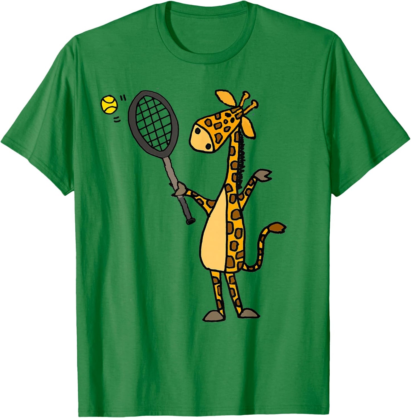 SmileteesSports Funny Giraffe Playing Tennis T-Shirt - T-Shirt | Irish Green