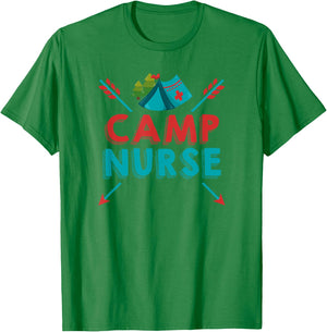 Camp Nurse Shirt Nursing RN Appreciation Camping T-Shirt - T-Shirt | Irish Green