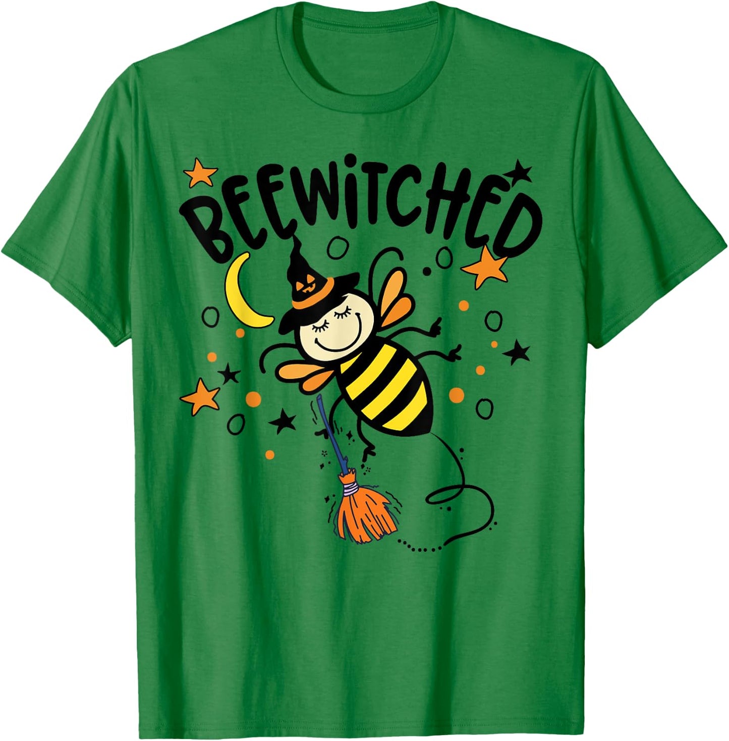 Kids halloween bee witch Bewitched broomstick witch's hat T-Shirt - T-Shirt | Irish Green