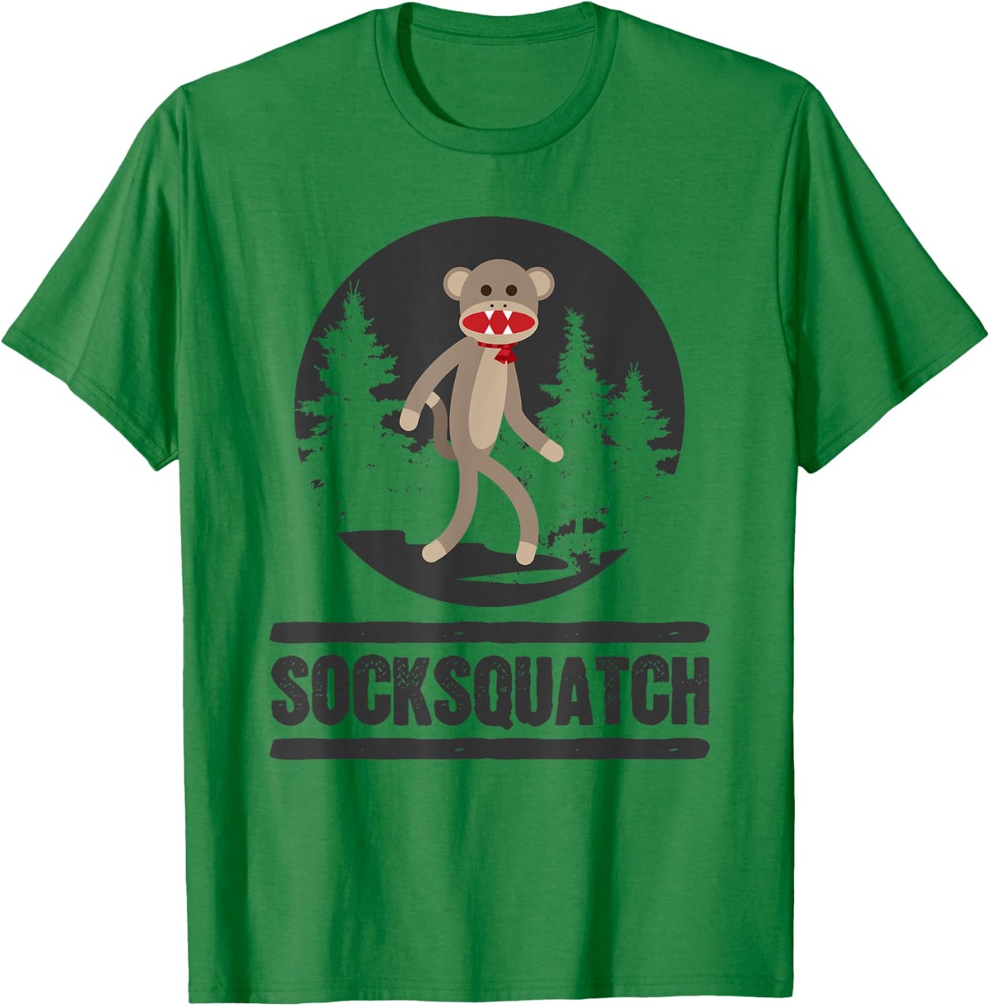 Funny Bigfoot Sighting Sock Monkey Squatch Socksquatch T-Shirt - T-Shirt | Irish Green
