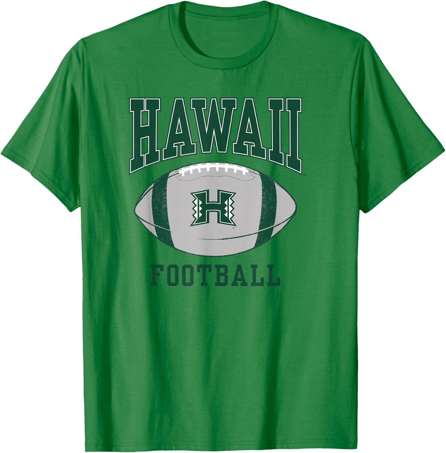 University of Hawaii Rainbow Warriors Football Ball T-Shirt - T-Shirt | Irish Green