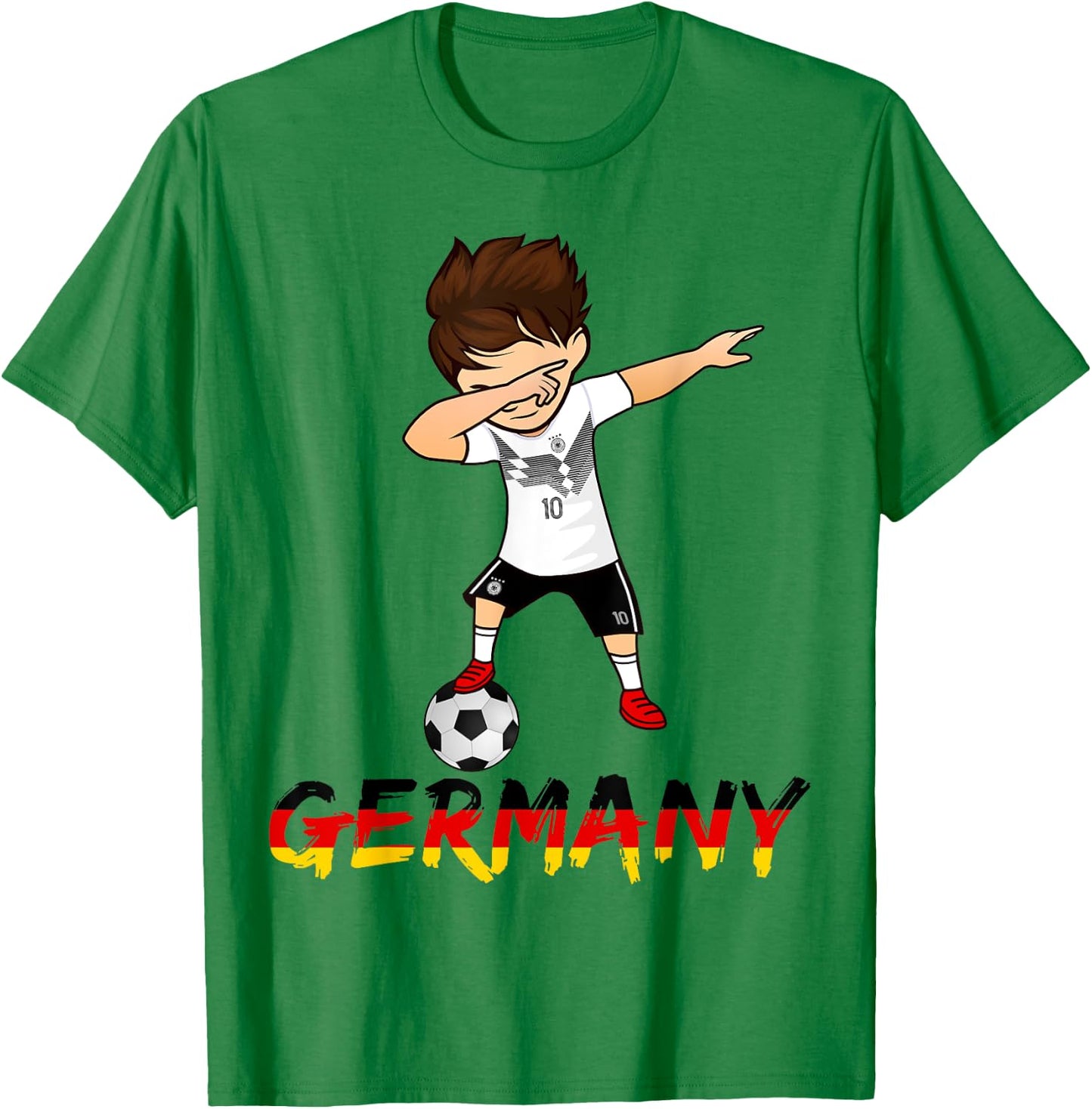 Dabbing Germany Soccer Boys German Football Kit T-Shirt - T-Shirt | Irish Green