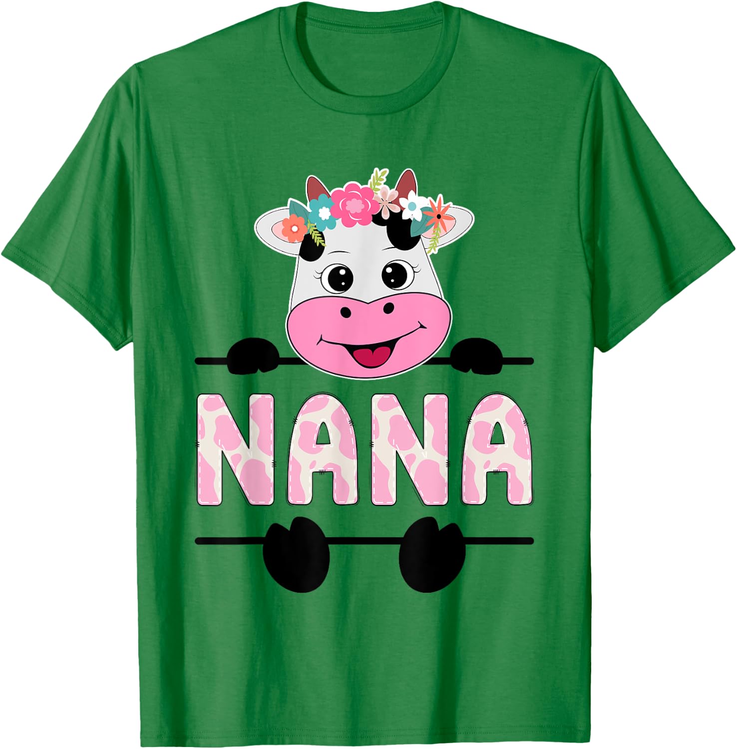 Nana Of The Birthday Girl Cow Grandma Family Party T-Shirt - T-Shirt | Irish Green