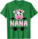 Nana Of The Birthday Girl Cow Grandma Family Party T-Shirt - T-Shirt | Irish Green