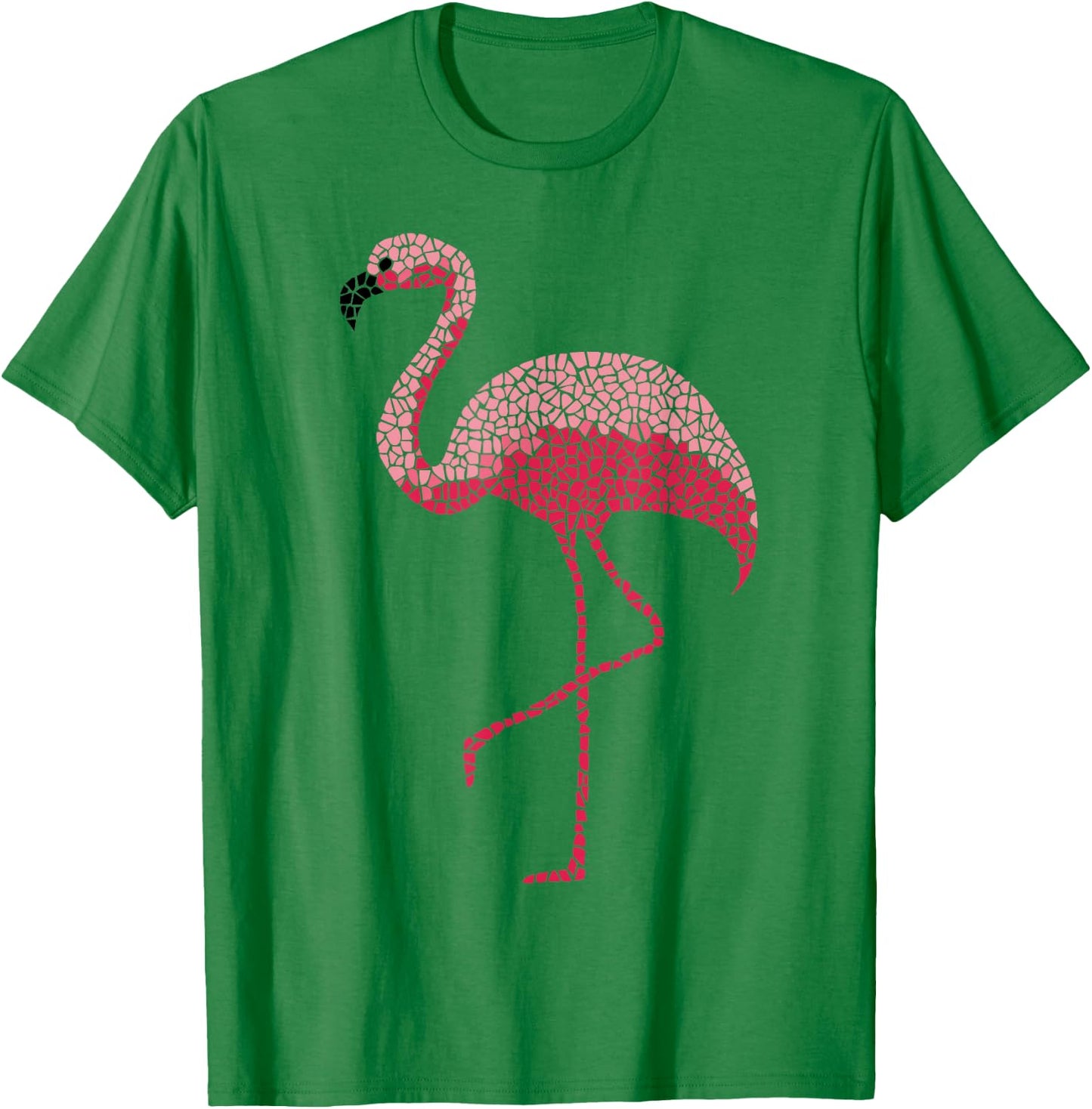 Tropical Pink Flamingo Bird Design T-Shirt - T-Shirt | Irish Green