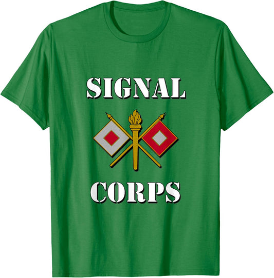 US Army Signal Corps Branch Insignia Shirt T-Shirt - T-Shirt | Irish Green
